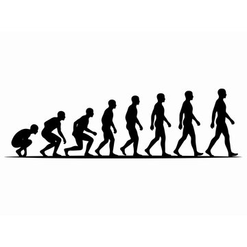 Silhouette sequence of people walking in a row vector illustration