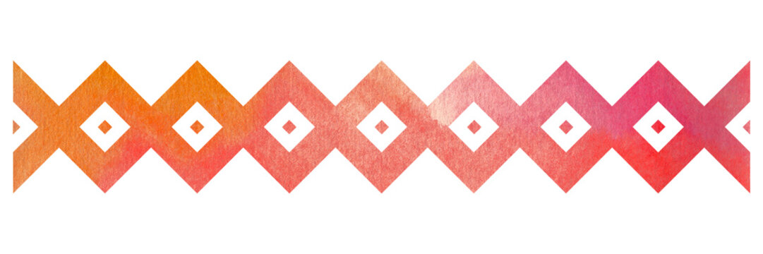 Diamond pattern line divider with watercolor texture