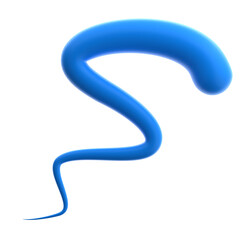 Fototapeta premium 3D Abstract Blue Wavy Scribble Line Shape