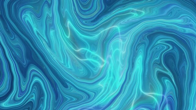 Abstract Cyan and Blue Electric Plasma in Continuous Motion 15s