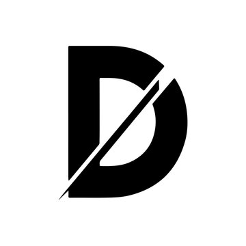Modern sliced letter D vector logo icon