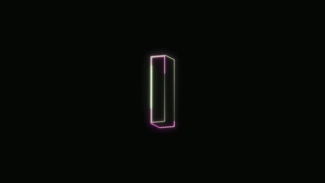  Alphabet l Neon Text Seamless Loop 4K with Black Background Animated Promotional Typography for Video Editing