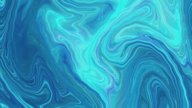 Abstract Cyan and Blue Thick Neon Bands in Continuous Motion 15s