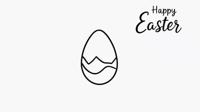 Animated bunny drawing with easter message transformation