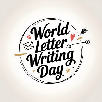 World Letter Writing Day celebration graphic with decorative elements and handwritten typography