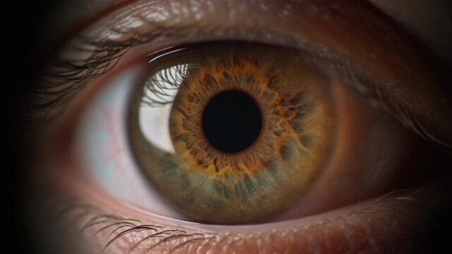 Extreme macro footage of a single healthy human brown iris with natural pigmentation and fine details for world sight day