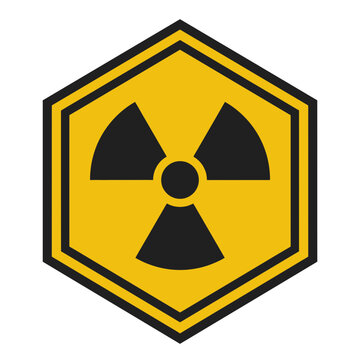 Radioactive radiation hazard warning sign isolated on white background flat vector icon illustration