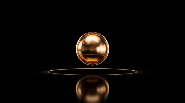 OLED Minimalist Floating Liquid Gold Droplet on Black Background Luxury OLED Wallpaper with Copy Space