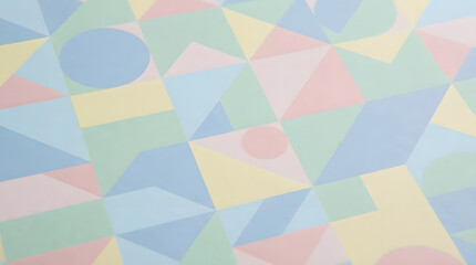 Fototapeta premium Abstract geometric pattern background with soft pastel shapes.