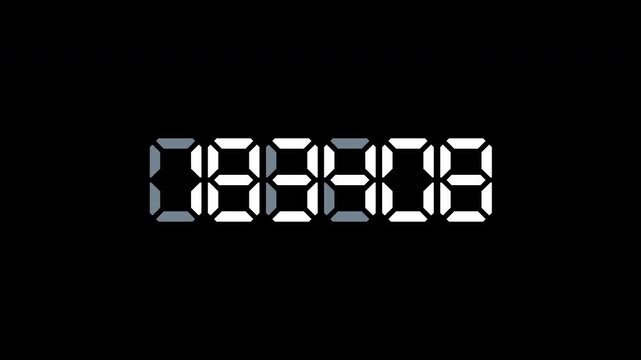 Random Six Digit Digital Number Display Animation Loop for UI