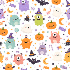 Obraz premium halloween seamless pattern