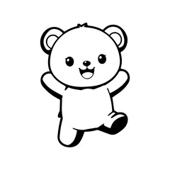 Obraz premium Cute Happy Teddy Bear Vector Illustration