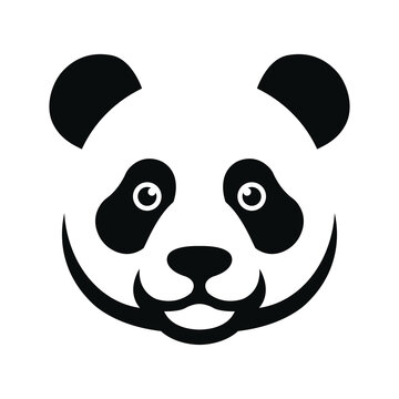 Panda face illustration isolated on transparent background