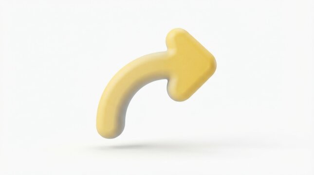 3D share arrow icon on plain background