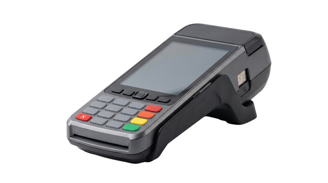 Credit card machine isolated on transparent background 