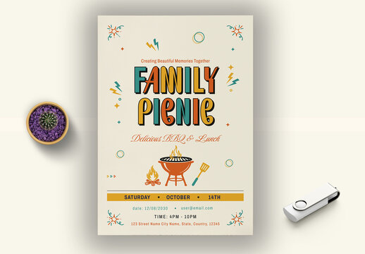 Family Picnic Poster Template
