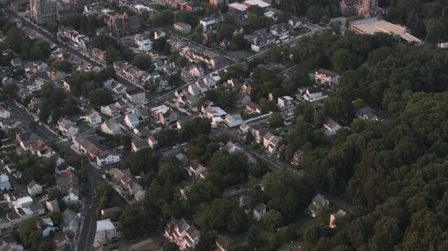 Aerial view of homes in Allentown, Pennsylvania