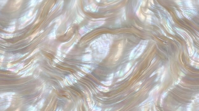 Iridescent mother of pearl shell texture with natural wavy patterns, iridescent
