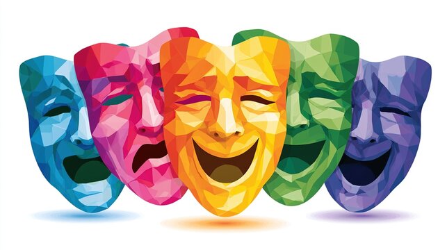 Theater Masks Representing Emotions Comedy and Tragedy