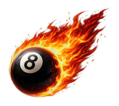 PNG Fiery billiard ball illustration