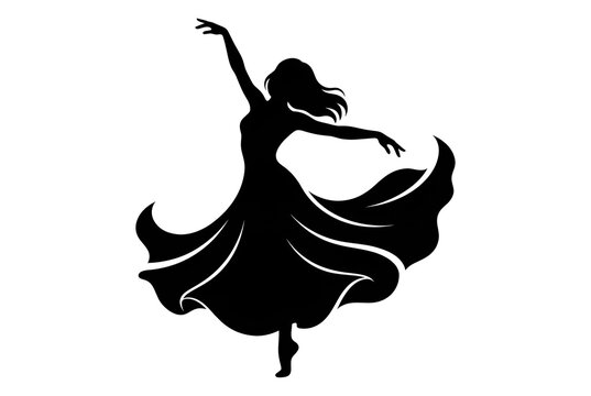 silhouette of a dancing girl