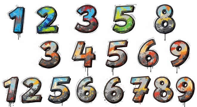 Graffiti Grunge Numbers: Urban Artistry Unveiled