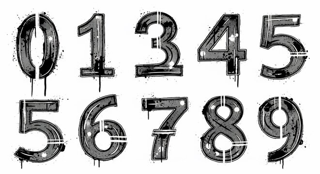 Urban Stencil Numbers: A Gritty Palette