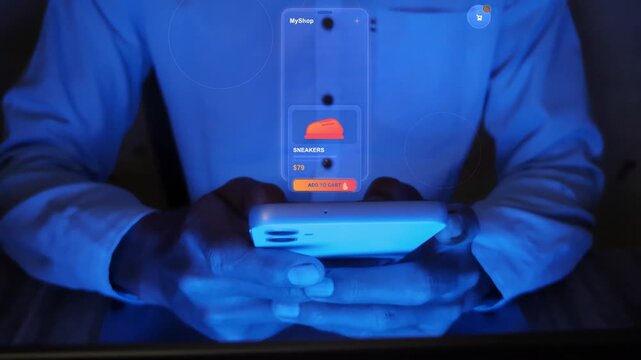 Online Retail Shopper Using Smartphone Holographic Interface for Ecommerce Shopping Cart Purchase