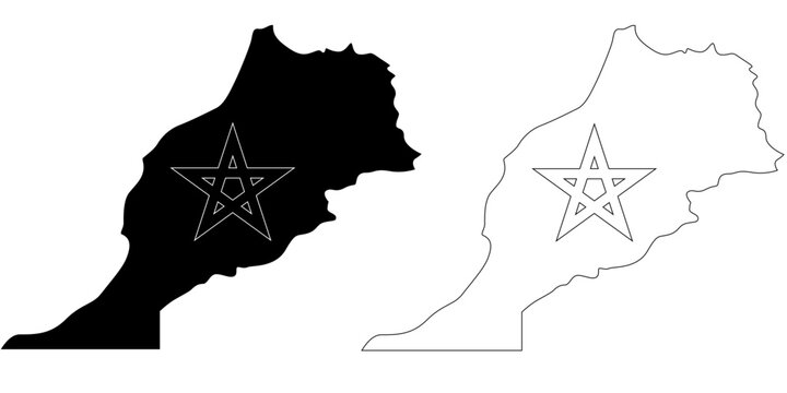 moroco map set bundle . black silhouette. flat. laser cut. circuit vinyl cut. commercial use