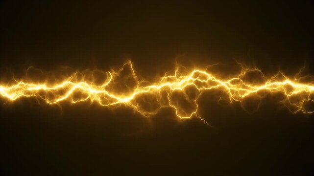 A bright golden electric discharge glows against a dark background.
