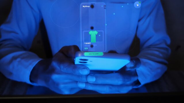 Online Retail Shopper Using Smartphone Holographic Interface for Ecommerce Shopping Cart Purchase