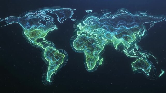 Global ocean currents visualization animation loop