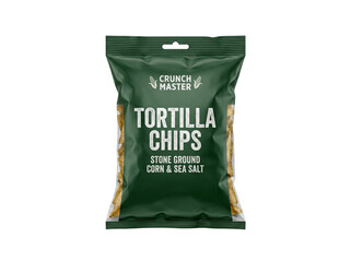 Fototapeta premium Tortilla Chips Snack Bag Packaging Mockup Isolated On Transparent PNG