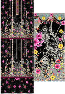 Beautiful Textile Digital Print Design Indian Pakistani kurti for digital print 3 piece.