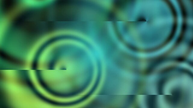 Vibrant Green and Teal Abstract Fluid Ripples Background with Circular Motion