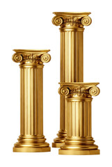 Fototapeta premium PNG Golden classical columns with ornate details.