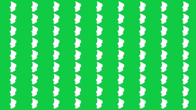 Chad map pattern scrolling perfect 15 second loop with green background