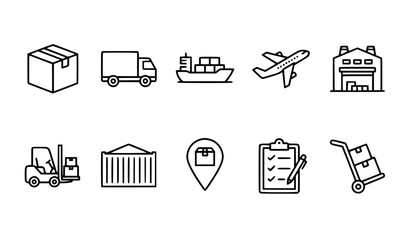 Fototapeta premium set of icons of buildings