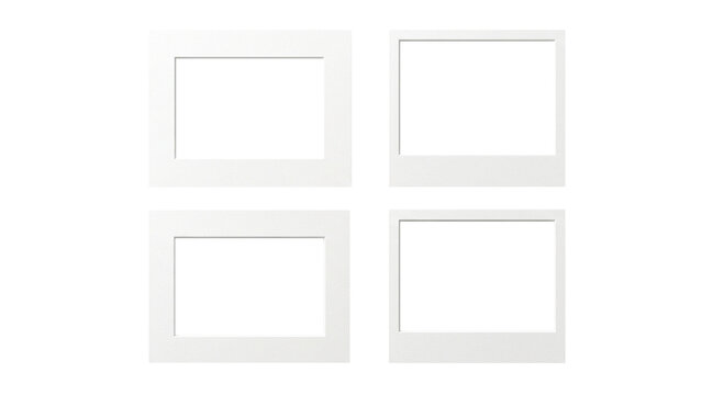 Four Minimal White Square Frames with Soft Shadows