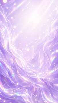 Elegant purple background with wave silk fabric aurora light particles for vertical story