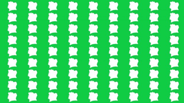 Cote d&rsquo;lvoire map pattern scrolling perfect 15 second loop with green background