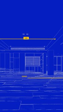 Digital measurement data flow in a 3D modeled room interior