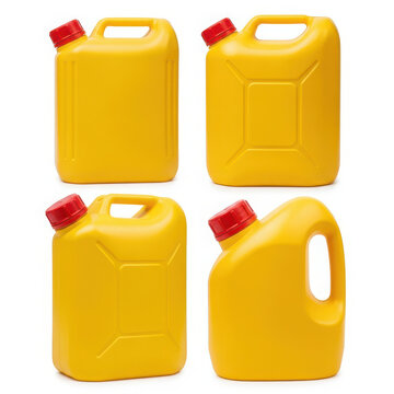 Four yellow jerry cans arranged neatly