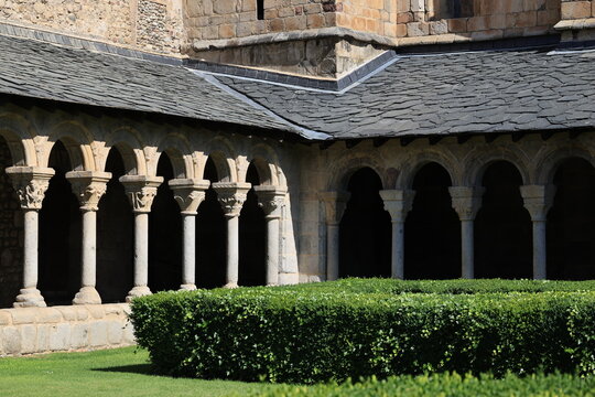 Cloister of the Cathedral of Santa Maria in La Seu d&rsquo;Urgell, Spain   