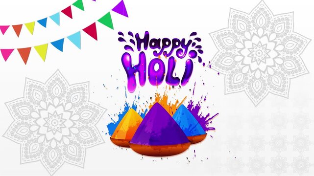 Happy Holi Festival Background Loop