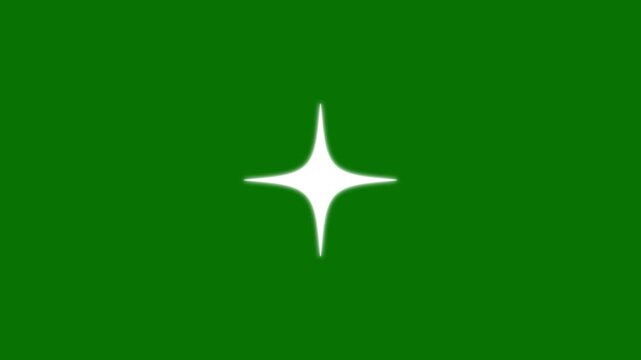 Bright sparkling stars shine animation, star blinking vector doodles, flashing glitter explosion and twinkle light on green screen, rotating twinkle stars animation of seamless looping, 4K animation