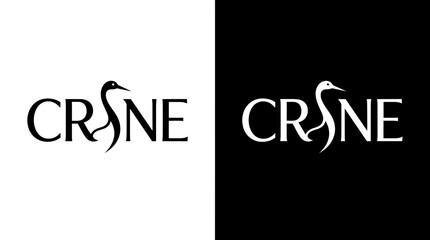 Naklejka premium CRANE logo design vector featuring an elegant crane-inspired symbol with custom typography and a distinctive letter mark