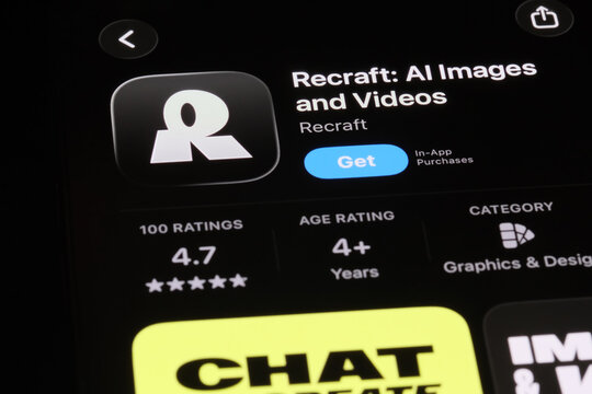 Shanghai,China-July 31st 2026: Recraft app icon brand logo