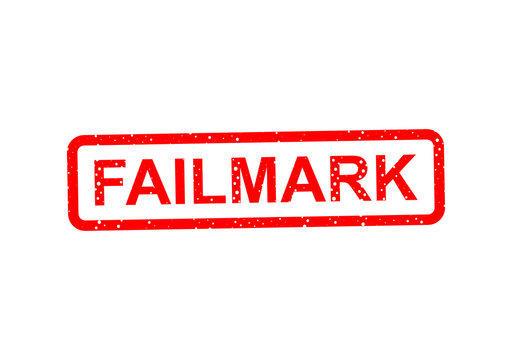 Red failmark stamp with distressed edges illustration