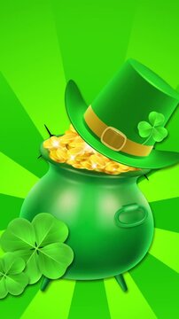 Vertical Happy St Patrick Day Background